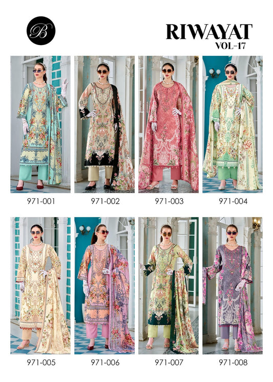Riwayat Vol 17 Belliza Designer Studio Viscose Reyon Karachi Salwar Suits Supplier