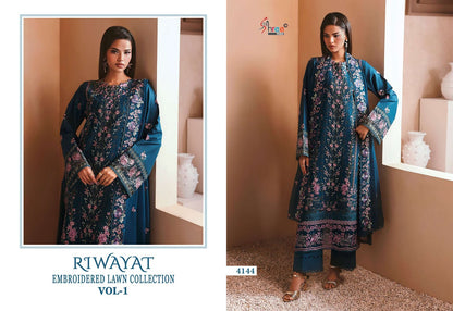 Riwayat Vol 1 Embroidered Lawn Collection Shree Fabs Cotton Pakistani Salwar Suits Wholesale Rate