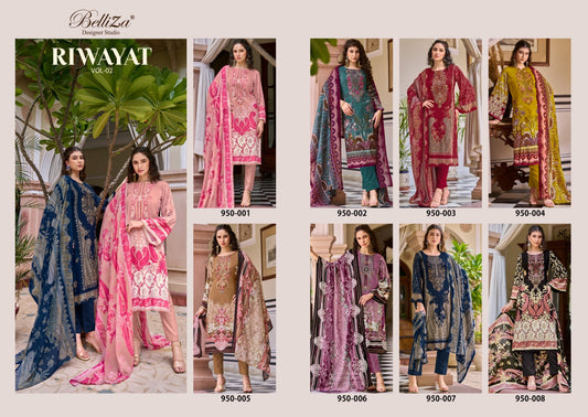 Riwayat Vol 2 Belliza Designer Studio Viscose Rayon Karachi Salwar Suits Manufacturer India