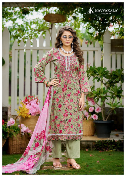 Riwayat Vol 3 Kavyakala Lawn Cotton Karachi Salwar Suits Supplier India