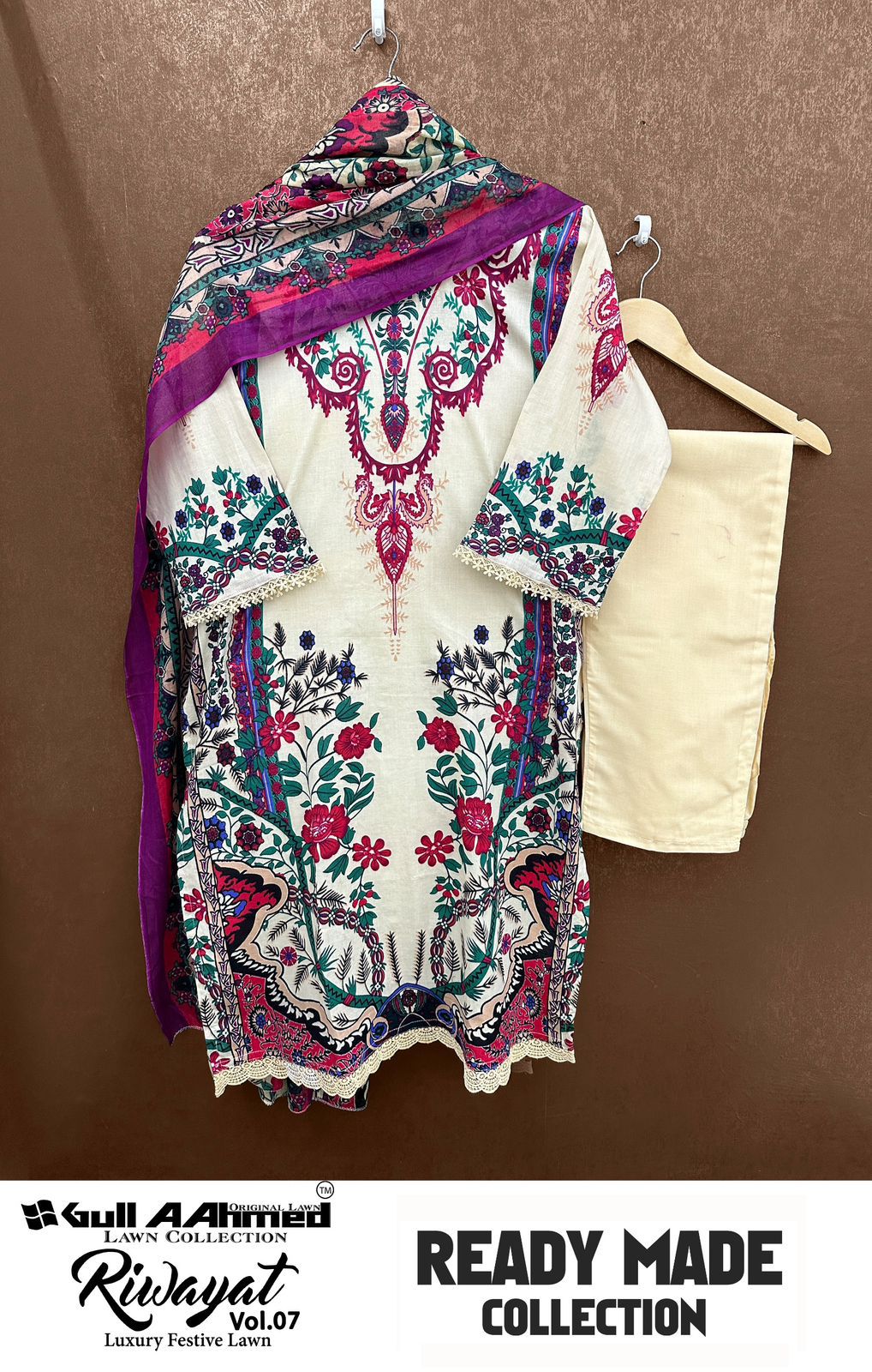 Riwayat Vol 7 Gul Ahmed Lawn Karachi Readymade Suits Supplier Ahmedabad