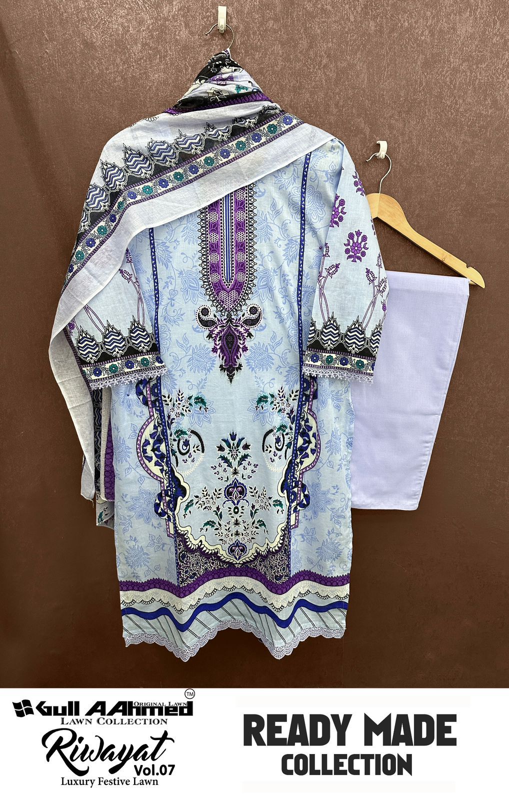 Riwayat Vol 7 Gul Ahmed Lawn Karachi Readymade Suits Supplier Ahmedabad