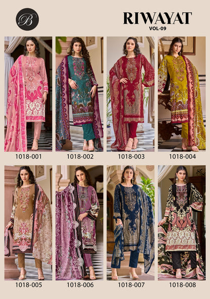 Riwayat Vol 9 Belliza Designer Studio Viscose Rayon Karachi Salwar Suits Exporter Ahmedabad