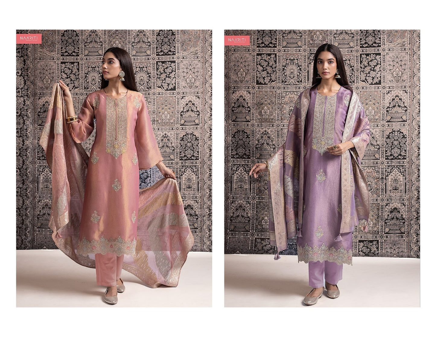 Riwaz Naariti Tissue Silk Pant Style Suits Wholesaler India