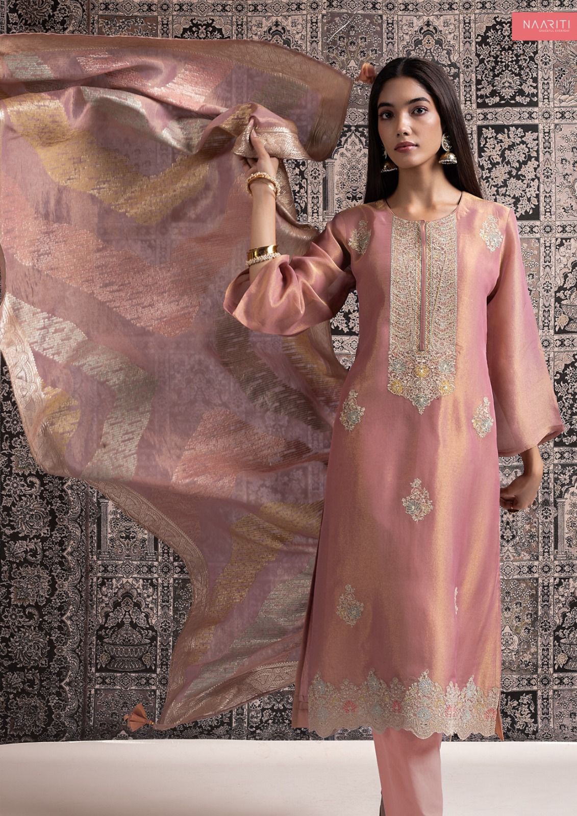 Riwaz Naariti Tissue Silk Pant Style Suits Wholesaler India