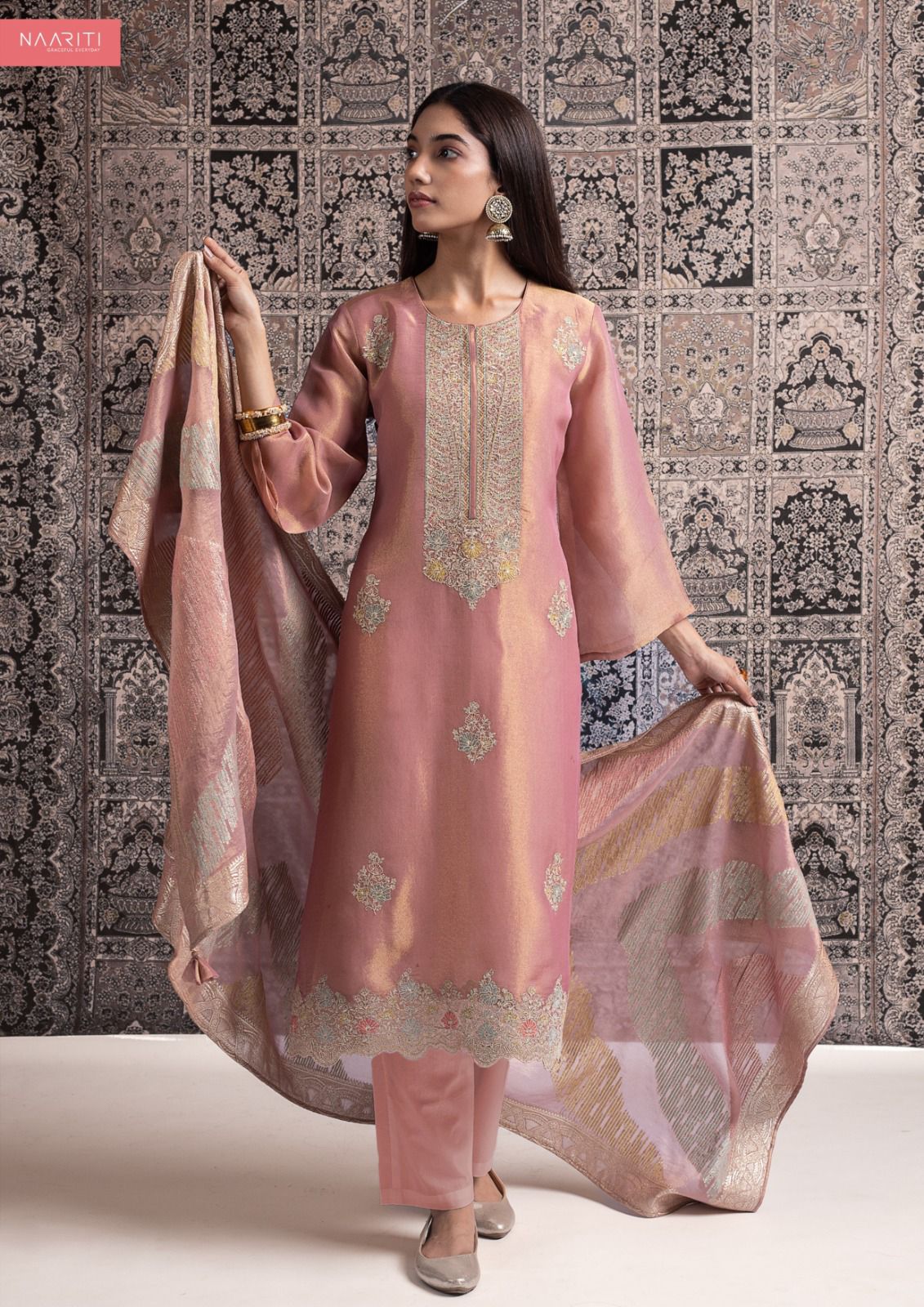 Riwaz Naariti Tissue Silk Pant Style Suits Wholesaler India