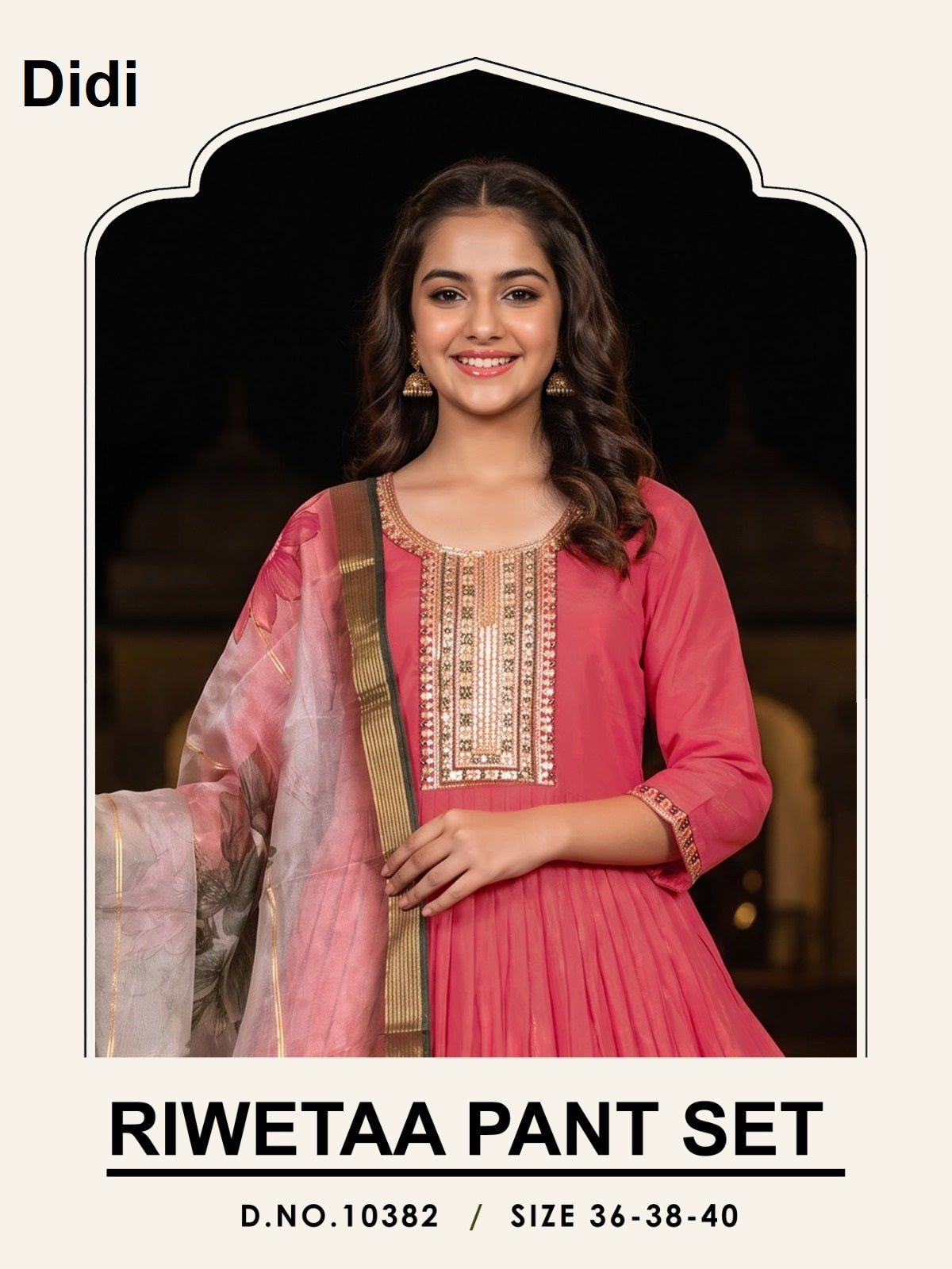 Riwetaa Dn 10382 Didi Roman Shimmer Girls Readymade Pant Suits Manufacturer Gujarat