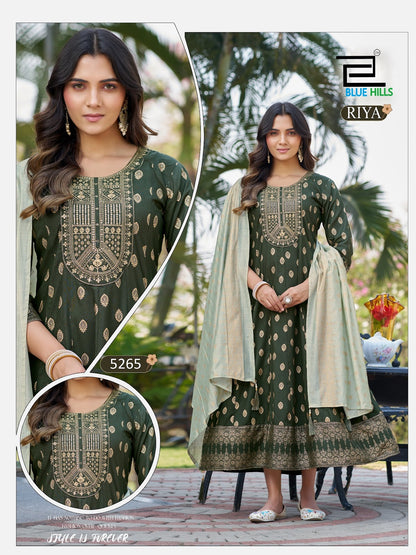 Riya Blue Hills Rayon 14Kg Kurti Dupatta Set Wholesale Rate