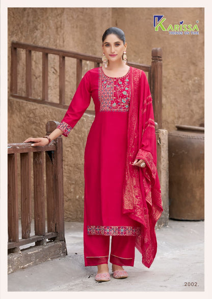 Riya Vol 2 Karissa Gadwal Silk Readymade Pant Style Suits Wholesale Rate