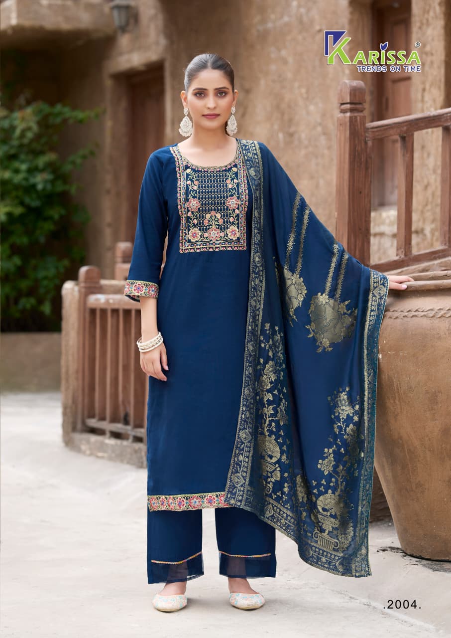 Riya Vol 2 Karissa Gadwal Silk Readymade Pant Style Suits Wholesale Rate