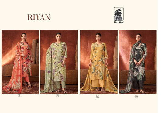 Riyan Sahiba Staple Twill Plazzo Style Suits Exporter Gujarat