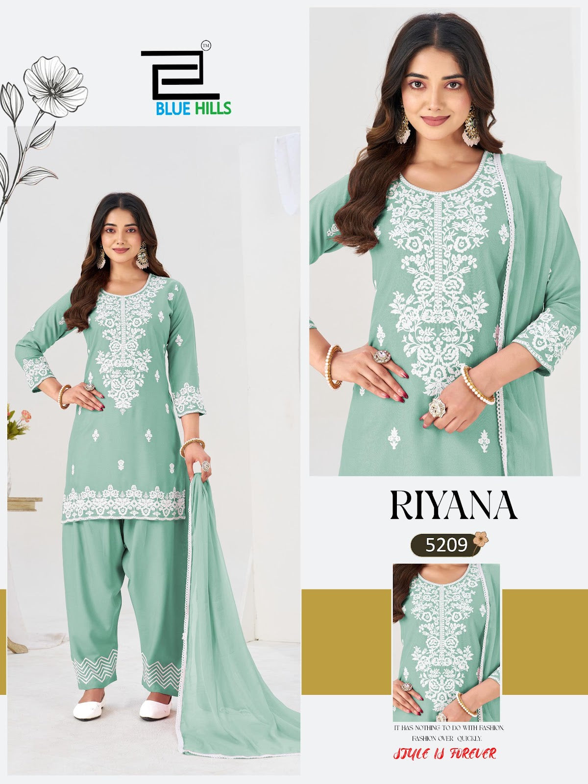 Riyana Blue Hills Rayon 14Kg Readymade Suits Exporter Gujarat