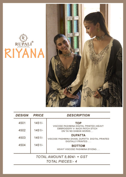 Riyana Rupali Viscose Pashmina Suits Wholesaler