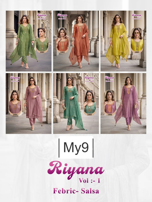Riyana Vol 1 My9 Salsa Readymade Pant Style Suits Exporter Gujarat