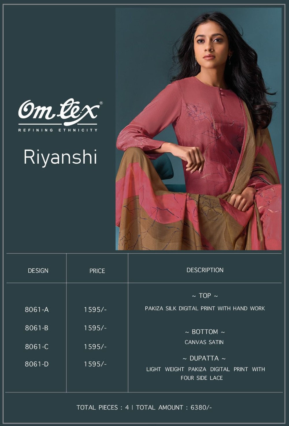 Riyanshi Omtex Silk Pant Style Suits Manufacturer Ahmedabad