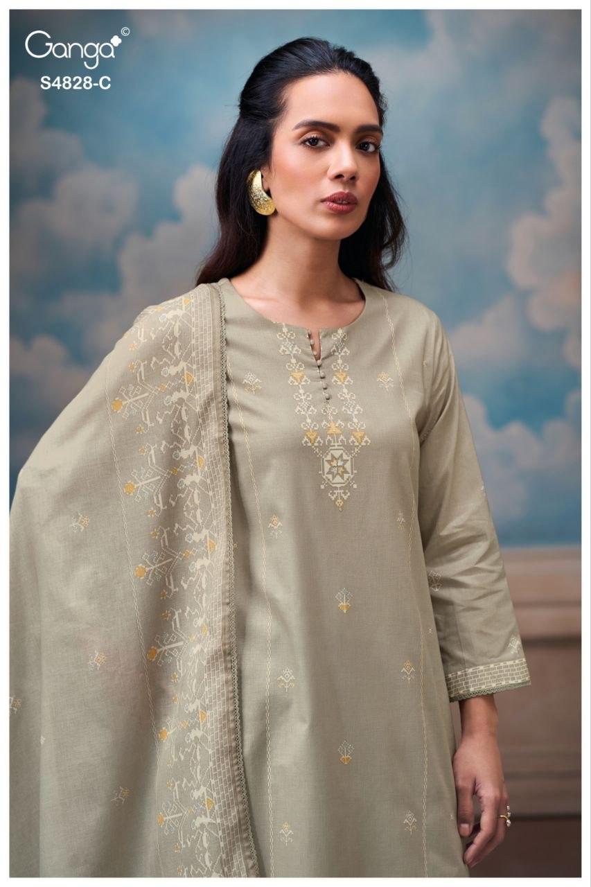 Riyanshi S4828 Ganga Cotton Plazzo Style Suits Manufacturer Gujarat
