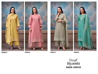 Riyanshi S4828 Ganga Cotton Plazzo Style Suits Manufacturer Gujarat