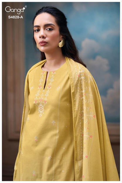 Riyanshi S4828 Ganga Cotton Plazzo Style Suits Manufacturer Gujarat