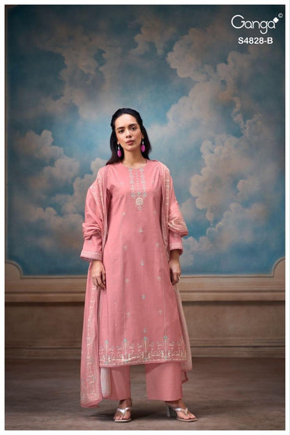 Riyanshi S4828 Ganga Cotton Plazzo Style Suits Manufacturer Gujarat