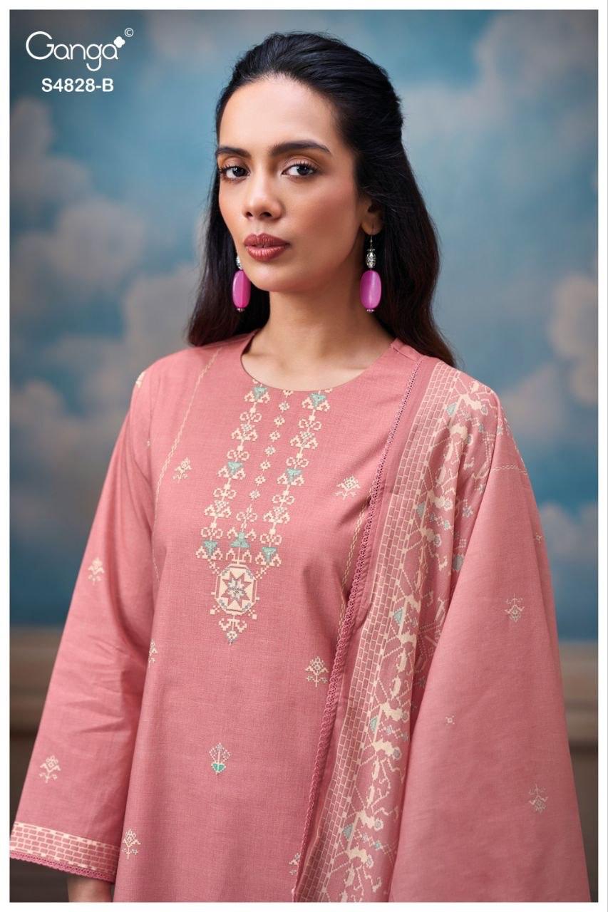 Riyanshi S4828 Ganga Cotton Plazzo Style Suits Manufacturer Gujarat