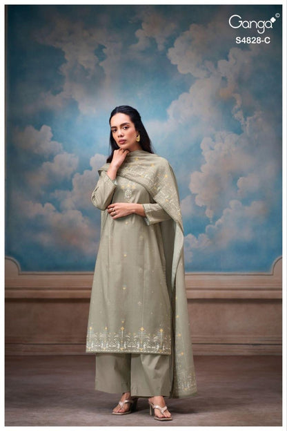 Riyanshi S4828 Ganga Cotton Plazzo Style Suits Manufacturer Gujarat