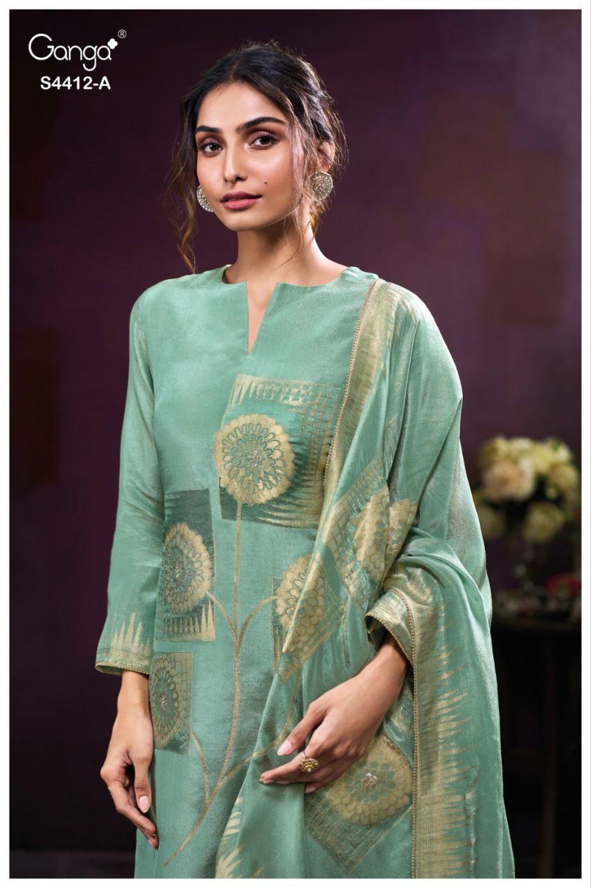 Riyara 4412 Ganga Bemberg Silk Salwar Suits Wholesaler Gujarat