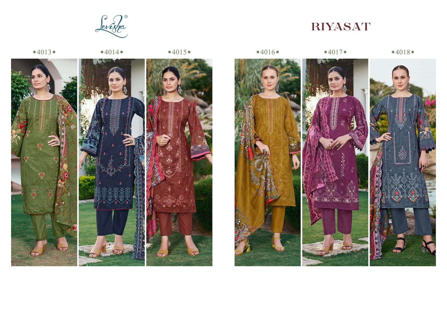 Riyasat Levisha Lawn Cotton Pakistani Salwar Suits Exporter Ahmedabad
