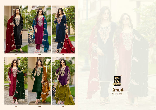 Riyasat New Edition 2026 Rk Gold Crush Velvet Suits Manufacturer