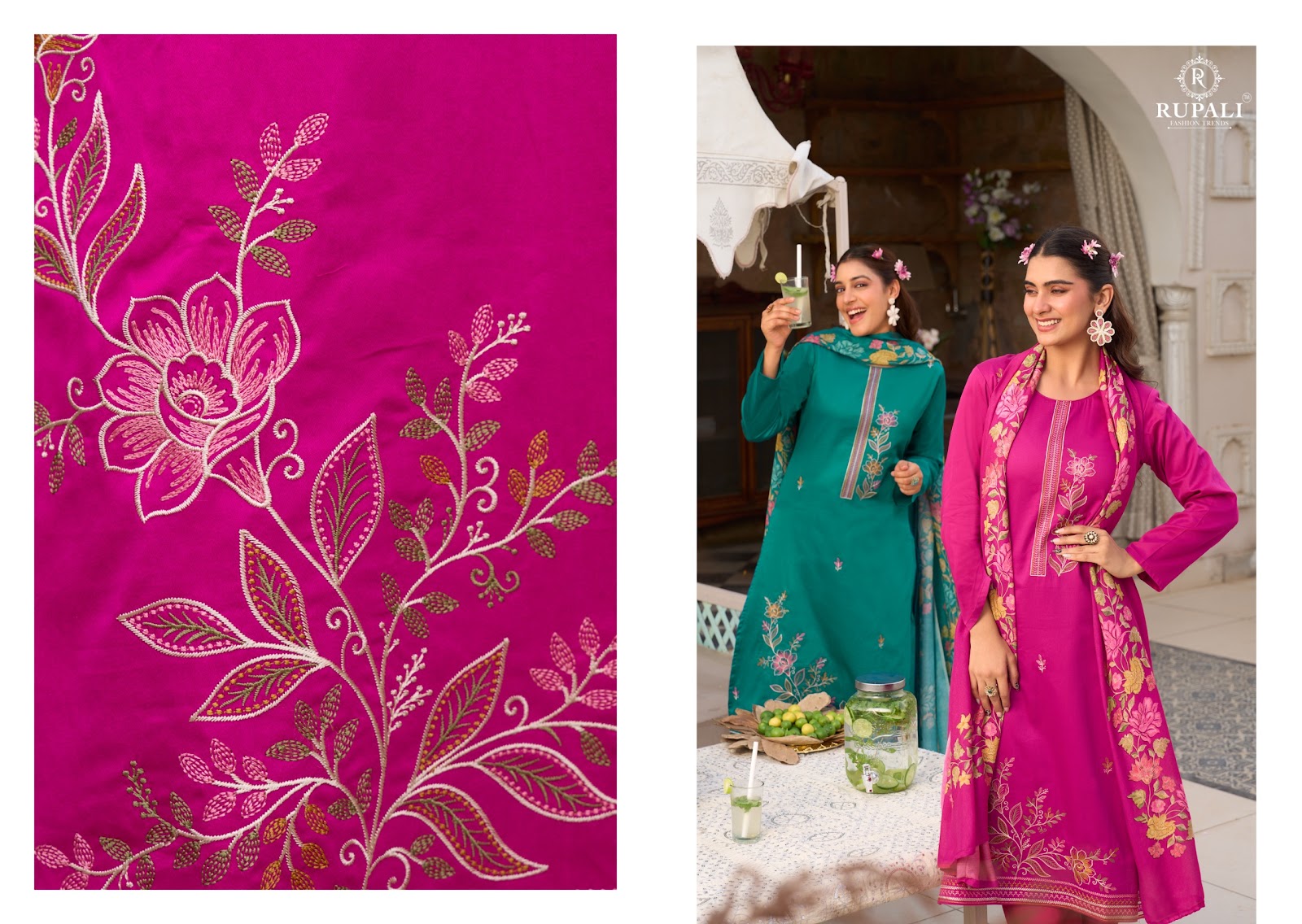 Riyasat Rupali Jam Satin Pant Style Suits Manufacturer India