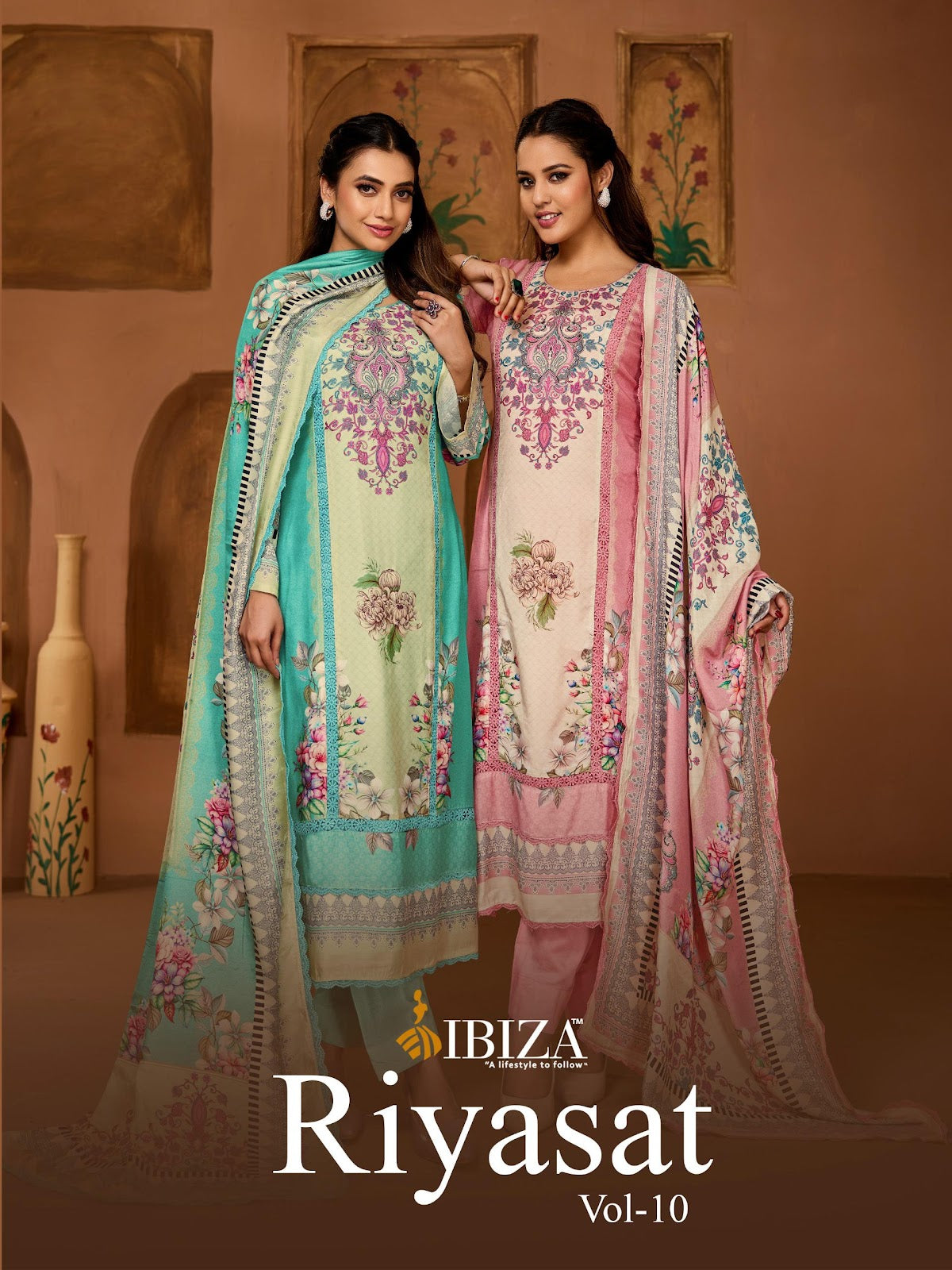 Riyasat Vol 10 Ibiza Pure Bemberg Pant Style Suits Wholesale