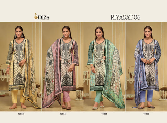 Riyasat Vol 6 Ibiza Bemberg Muslin Pant Style Suits Wholesale
