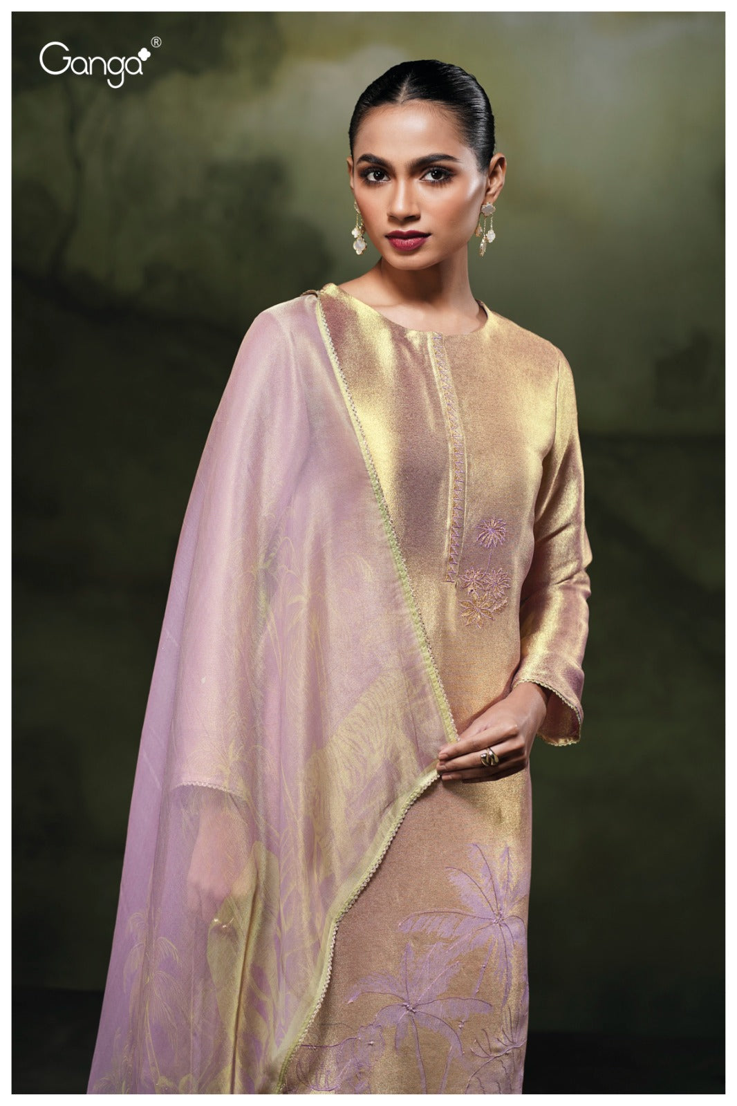 Rizvi 3787 Ganga Premium Bemberg Plazzo Style Suits Wholesale Price