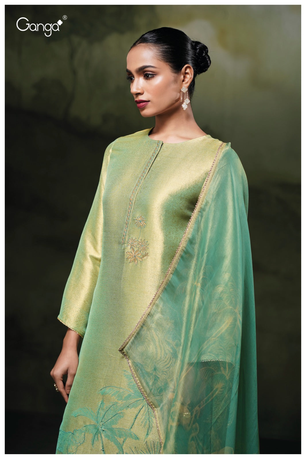 Rizvi 3787 Ganga Premium Bemberg Plazzo Style Suits Wholesale Price