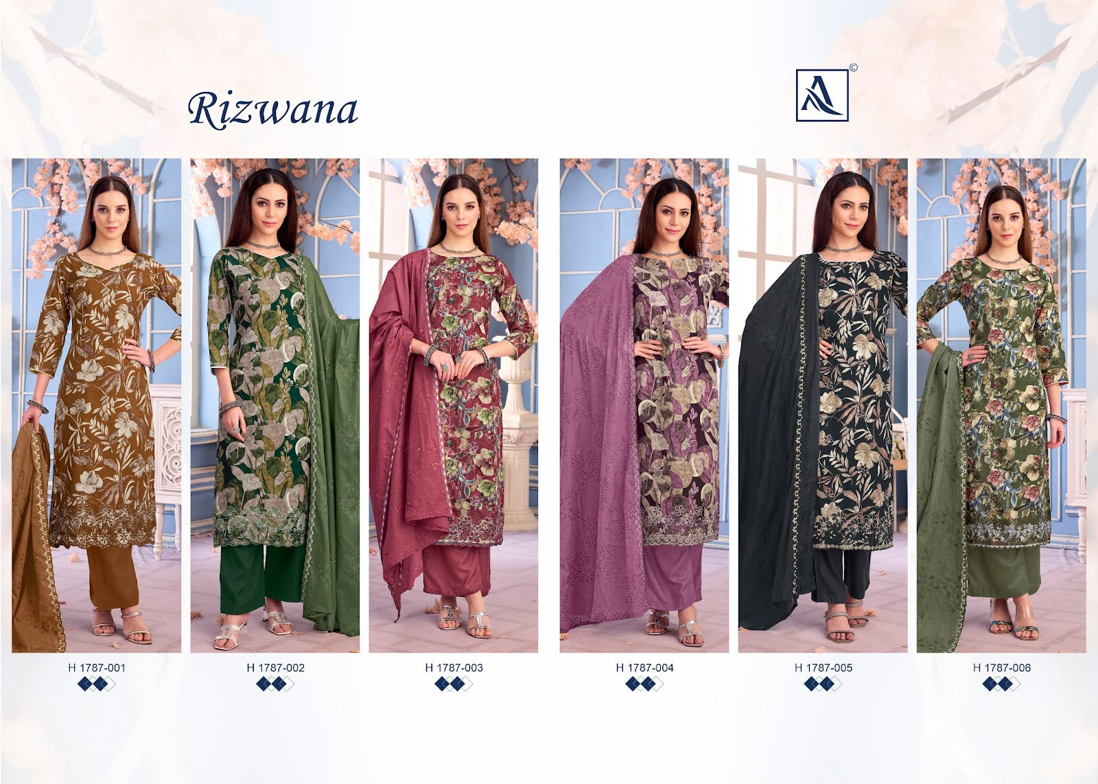 Rizwana Alok Cambric Cotton Karachi Salwar Suits Supplier Ahmedabad