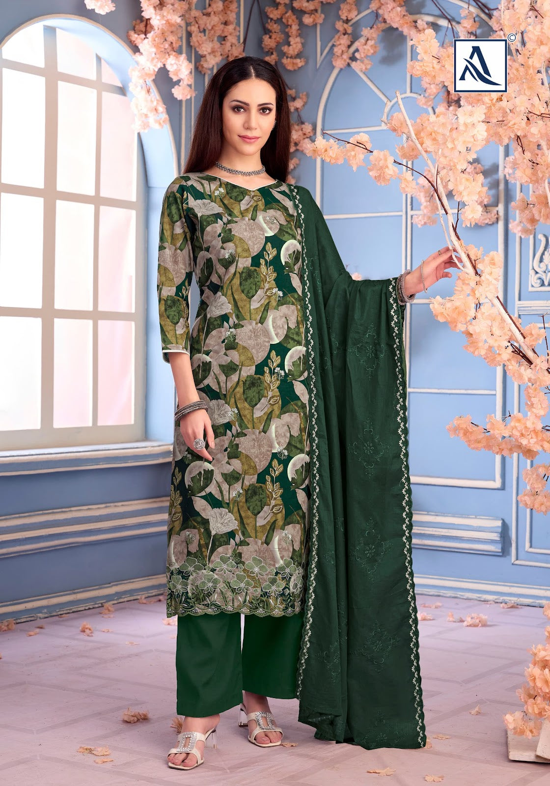Rizwana Alok Cambric Cotton Karachi Salwar Suits Supplier Ahmedabad