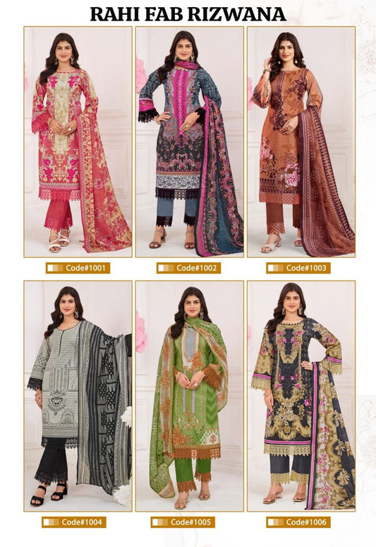 Rizwana Rahi Fab Cotton Karachi Salwar Suits Exporter India