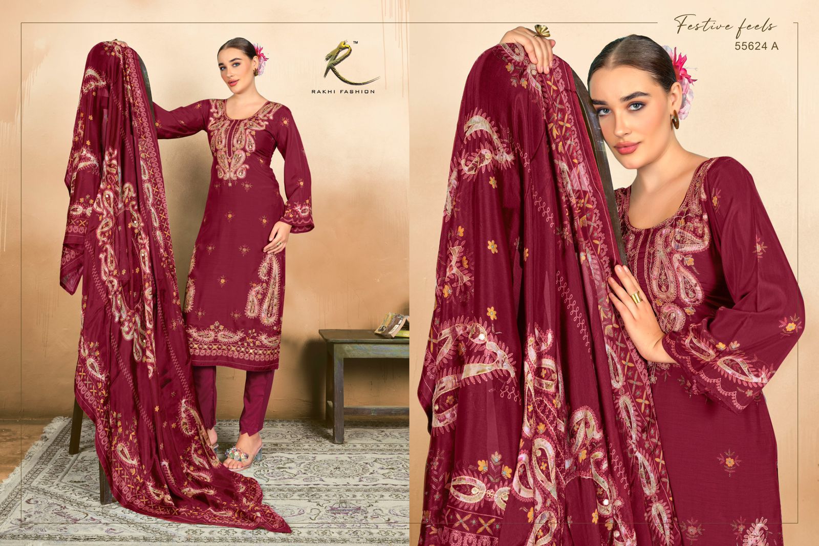 Rizwana Rakhi Fashion Viscose Modal Pant Style Suits Supplier Ahmedabad