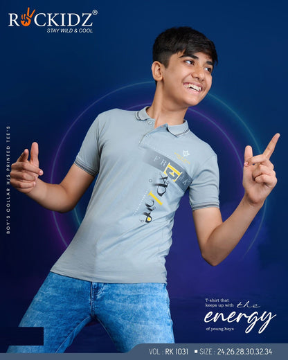 Rk 1031 Rockidz Cotton Biowashed Boys Tshirt Wholesale Price