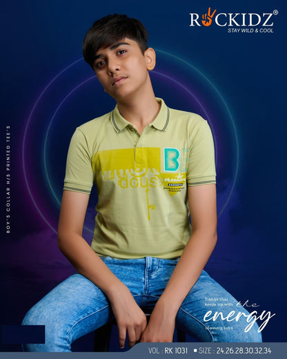 Rk 1031 Rockidz Cotton Biowashed Boys Tshirt Wholesale Price