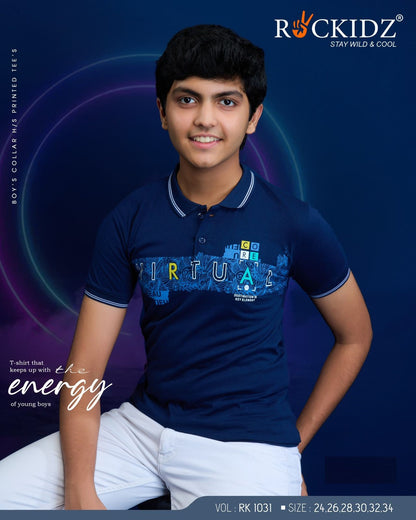 Rk 1031 Rockidz Cotton Biowashed Boys Tshirt Wholesale Price