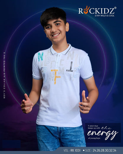 Rk 1031 Rockidz Cotton Biowashed Boys Tshirt Wholesale Price
