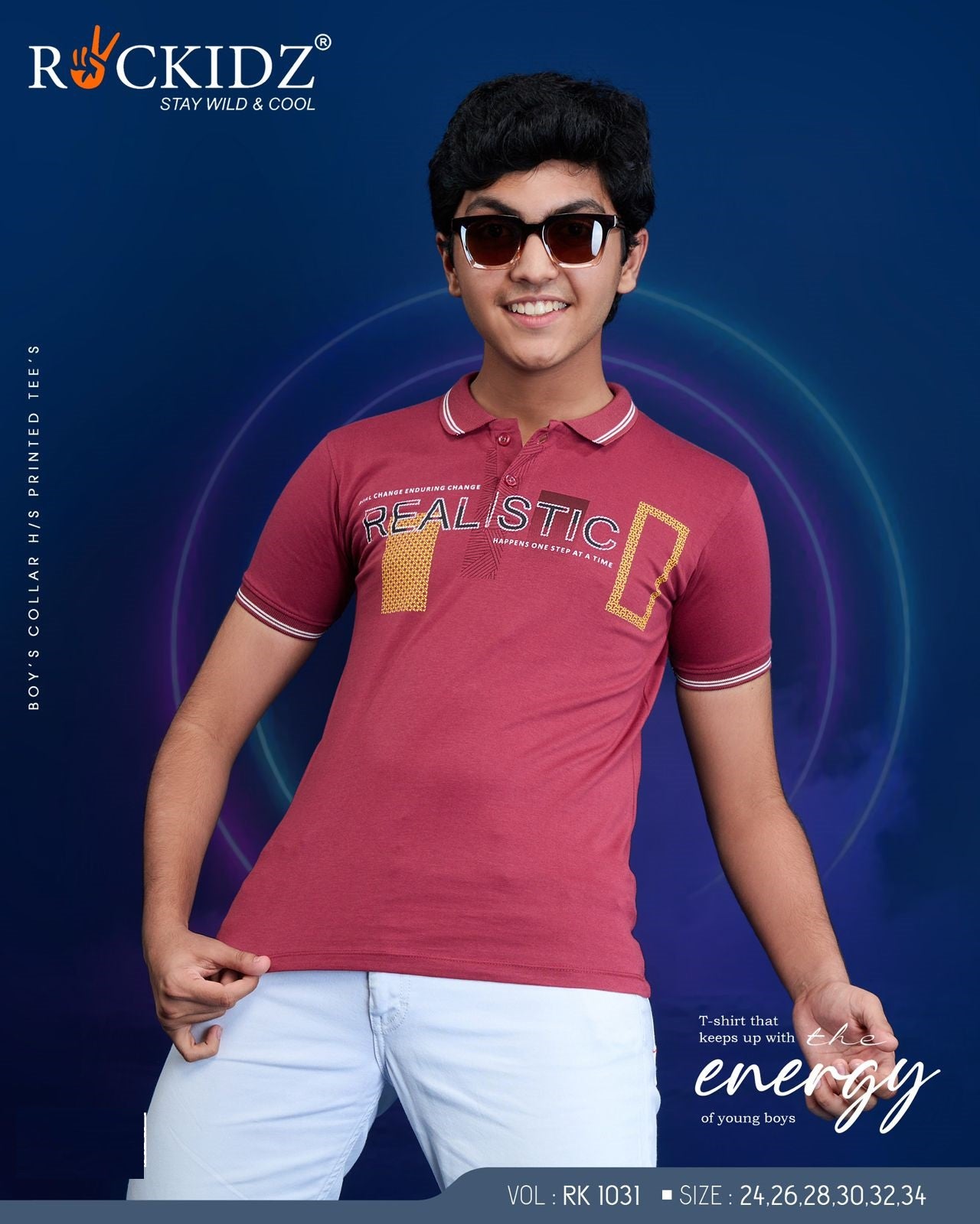 Rk 1031 Rockidz Cotton Biowashed Boys Tshirt Wholesale Price