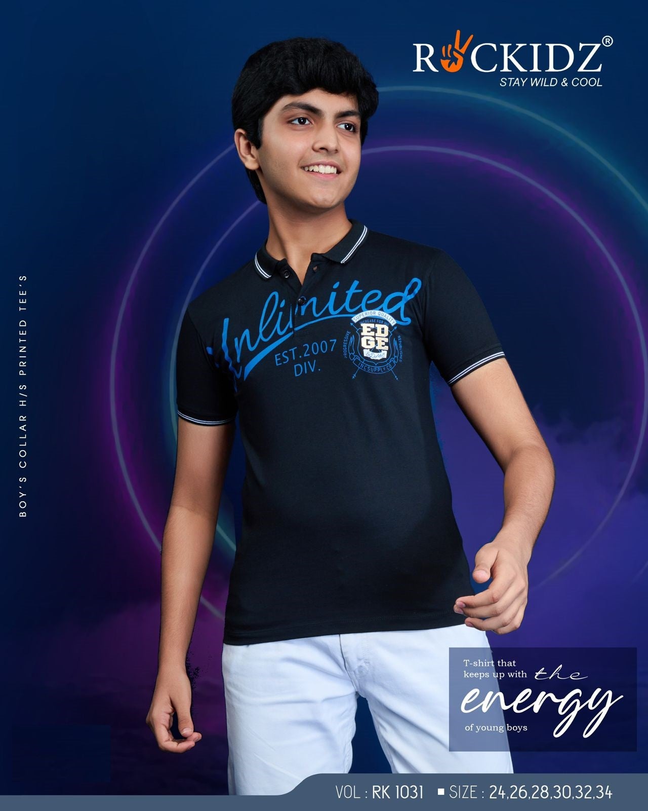 Rk 1031 Rockidz Cotton Biowashed Boys Tshirt Wholesale Price