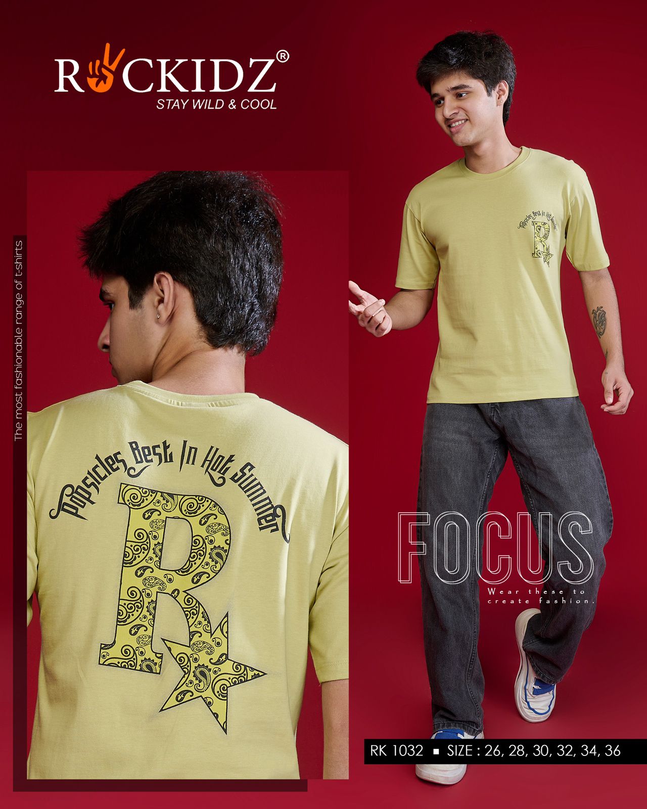 Rk 1032 Rockidz Cotton Biowashed Boys Tshirt Wholesale Rate
