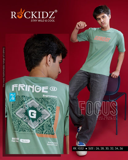 Rk 1032 Rockidz Cotton Biowashed Boys Tshirt Wholesale Rate