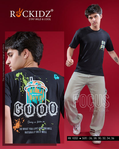 Rk 1032 Rockidz Cotton Biowashed Boys Tshirt Wholesale Rate