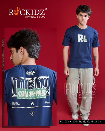 Rk 1032 Rockidz Cotton Biowashed Boys Tshirt Wholesale Rate