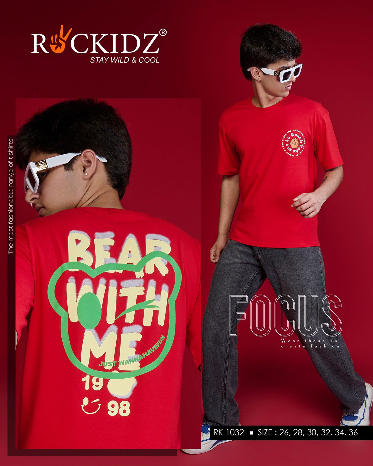 Rk 1032 Rockidz Cotton Biowashed Boys Tshirt Wholesale Rate
