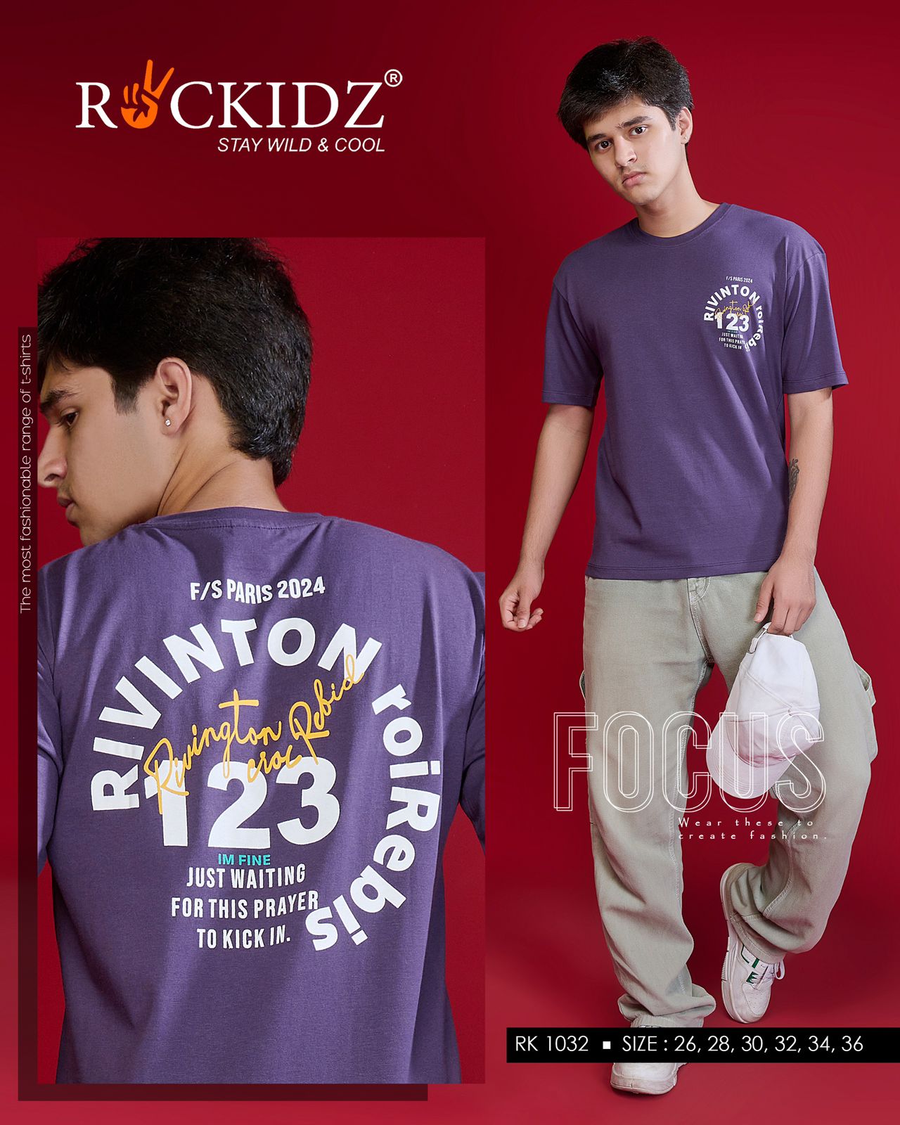 Rk 1032 Rockidz Cotton Biowashed Boys Tshirt Wholesale Rate