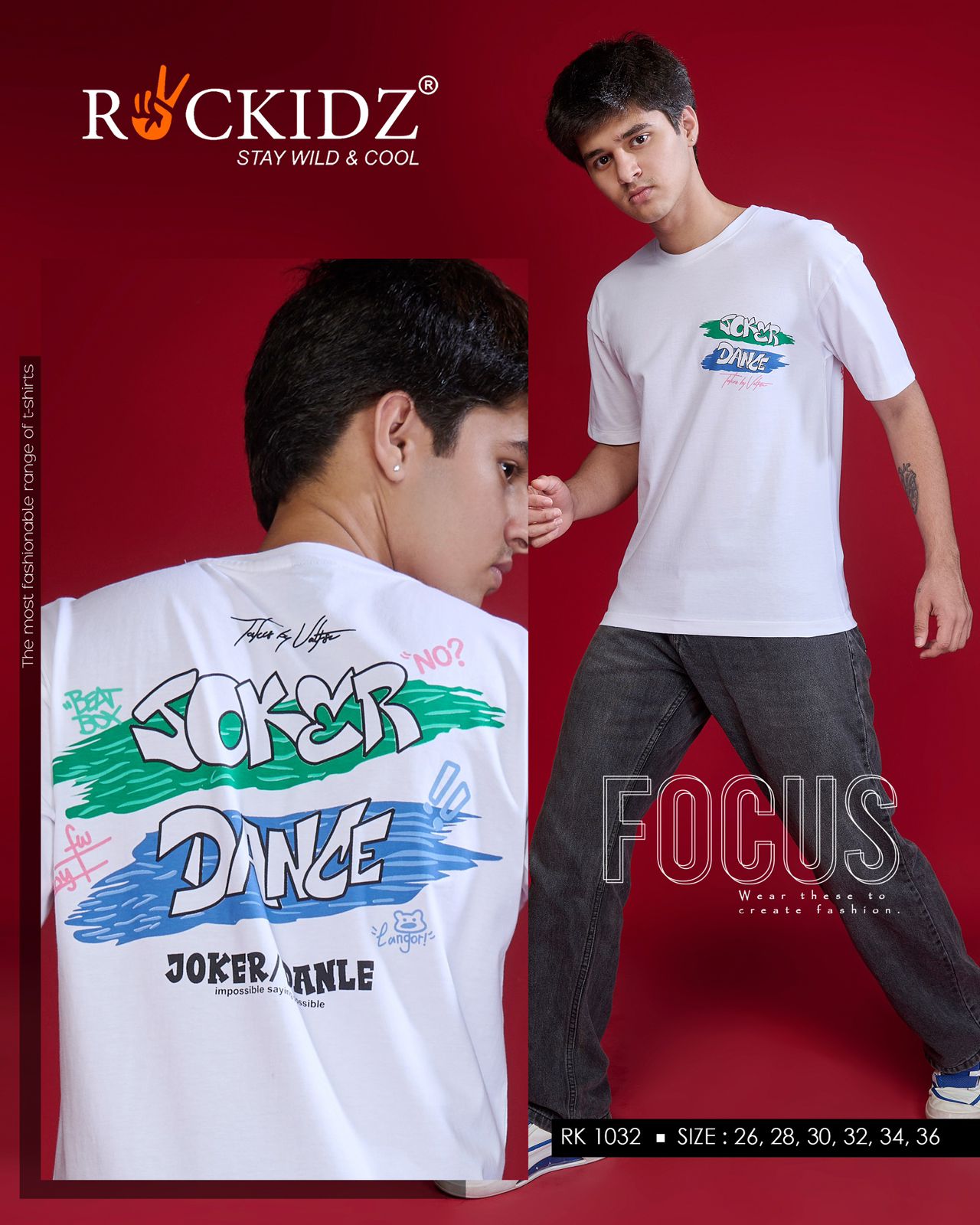 Rk 1032 Rockidz Cotton Biowashed Boys Tshirt Wholesale Rate